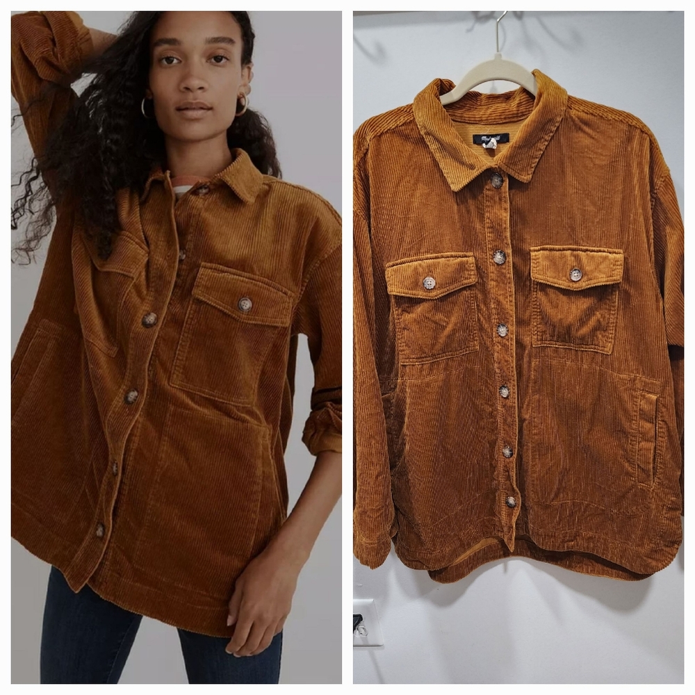 Women's Madewell corduroy yorkway shirt-jacket Sz XL